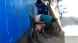 Crowd gathered around them pretty quickly, as the horny black dude was trying to push his dick deep into the girlfriend's vagina. They should have gone somewhere else!
